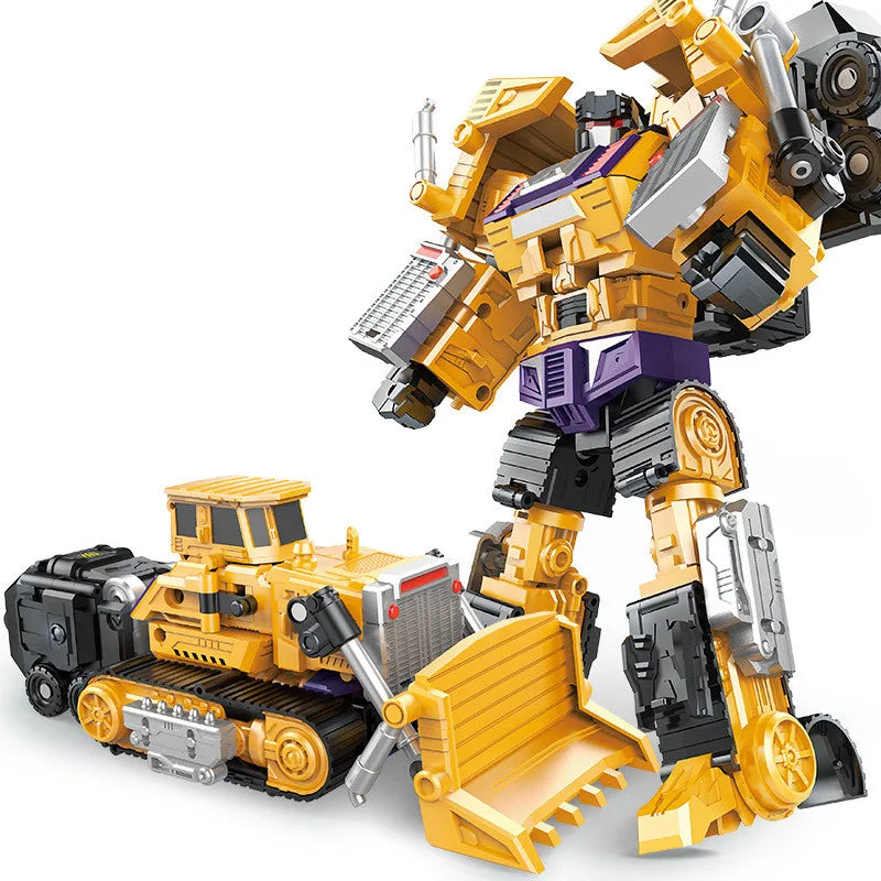 Jinjiang 6 IN 1 Devastator Classic Toys Cool Transformation Action Figure KO GT Truck Excavator Crane Model Robot Boy Adult Gift
