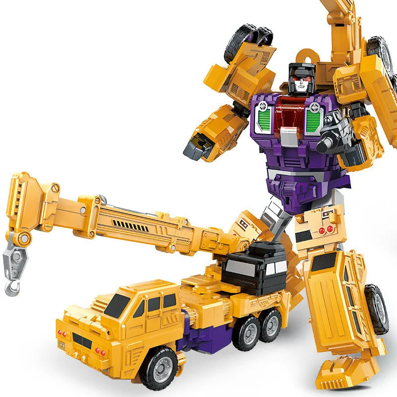 Jinjiang 6 IN 1 Devastator Classic Toys Cool Transformation Action Figure KO GT Truck Excavator Crane Model Robot Boy Adult Gift