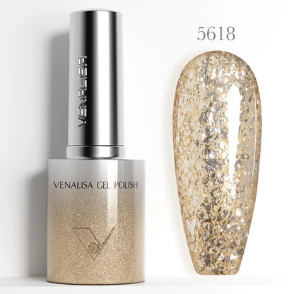 1pc Venalisa 10ml Nail Gel Polish Kit with Soft Texture Round Brush Hema/TPO Free Soak off Sparkle Cat Eye Lacquer Color Palett