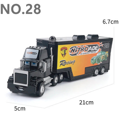 Pixar Cars Truck Anime Figure Sage VanDerSpin Model Car 1/55 Die Casting Container Trucks Racing Toys Children's Birthday Gifts
