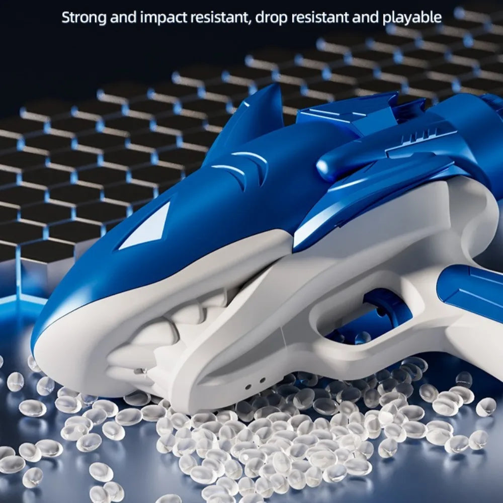 Summer Pool Water Games Toys Automatic Continuous Fire Luminous Water Gun Shark Electric Water Gun Toy for Children Gift