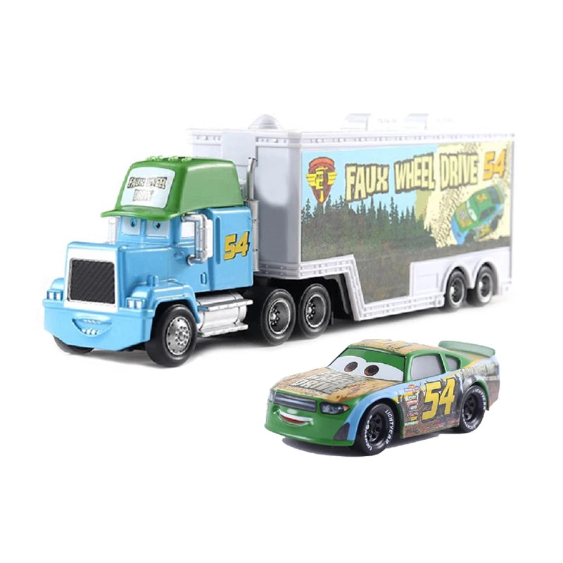Disney Pixar Cars Number Truck No. 36, 43, 79,82 Lightning McQueen Container Truck Set 1/55 Ratio Die Casting Model Car Toy Gift