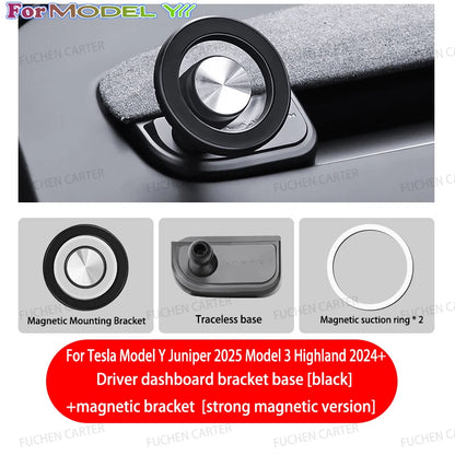 For Tesla Model 3 Y YL Highland Juniper 2026 Strong Magnetic adjustable Car Phone Bracket Vibration Proof Holder Car Accessories