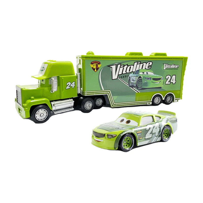 Disney Pixar Cars Number Truck No. 36, 43, 79,82 Lightning McQueen Container Truck Set 1/55 Ratio Die Casting Model Car Toy Gift