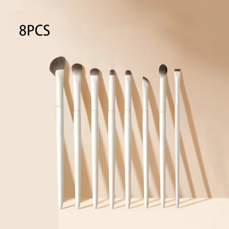 5/8/10Pcs Natural Eye Makeup Brushes Set Detail Eyeshadow Brush Makeup Brush White Ultra Soft Eyeshadow Eyeliner Makeup Tool