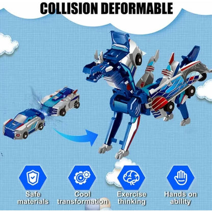 Car God Quick Transformation Toy Dinosaur Flying Dragon Combination Pegasus Unicorn Magnetic Collision Transformation Fun Toy