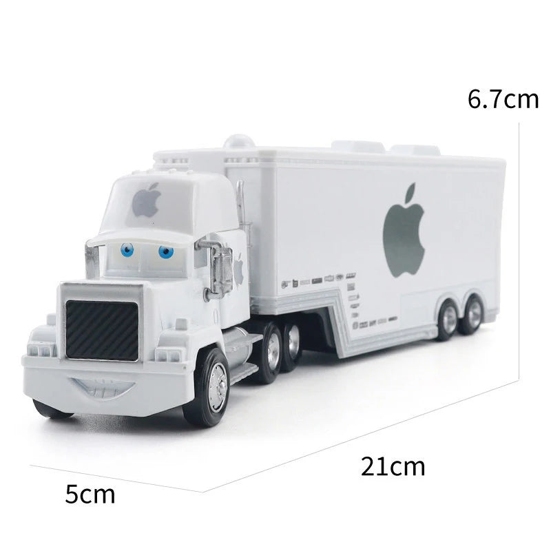 Pixar Cars Truck Anime Figure Sage VanDerSpin Model Car 1/55 Die Casting Container Trucks Racing Toys Children's Birthday Gifts