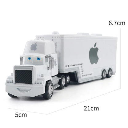 Pixar Cars Truck Anime Figure Sage VanDerSpin Model Car 1/55 Die Casting Container Trucks Racing Toys Children's Birthday Gifts