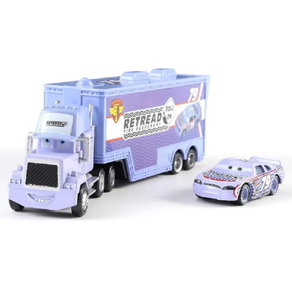 Disney Pixar Cars Number Truck No. 36, 43, 79,82 Lightning McQueen Container Truck Set 1/55 Ratio Die Casting Model Car Toy Gift
