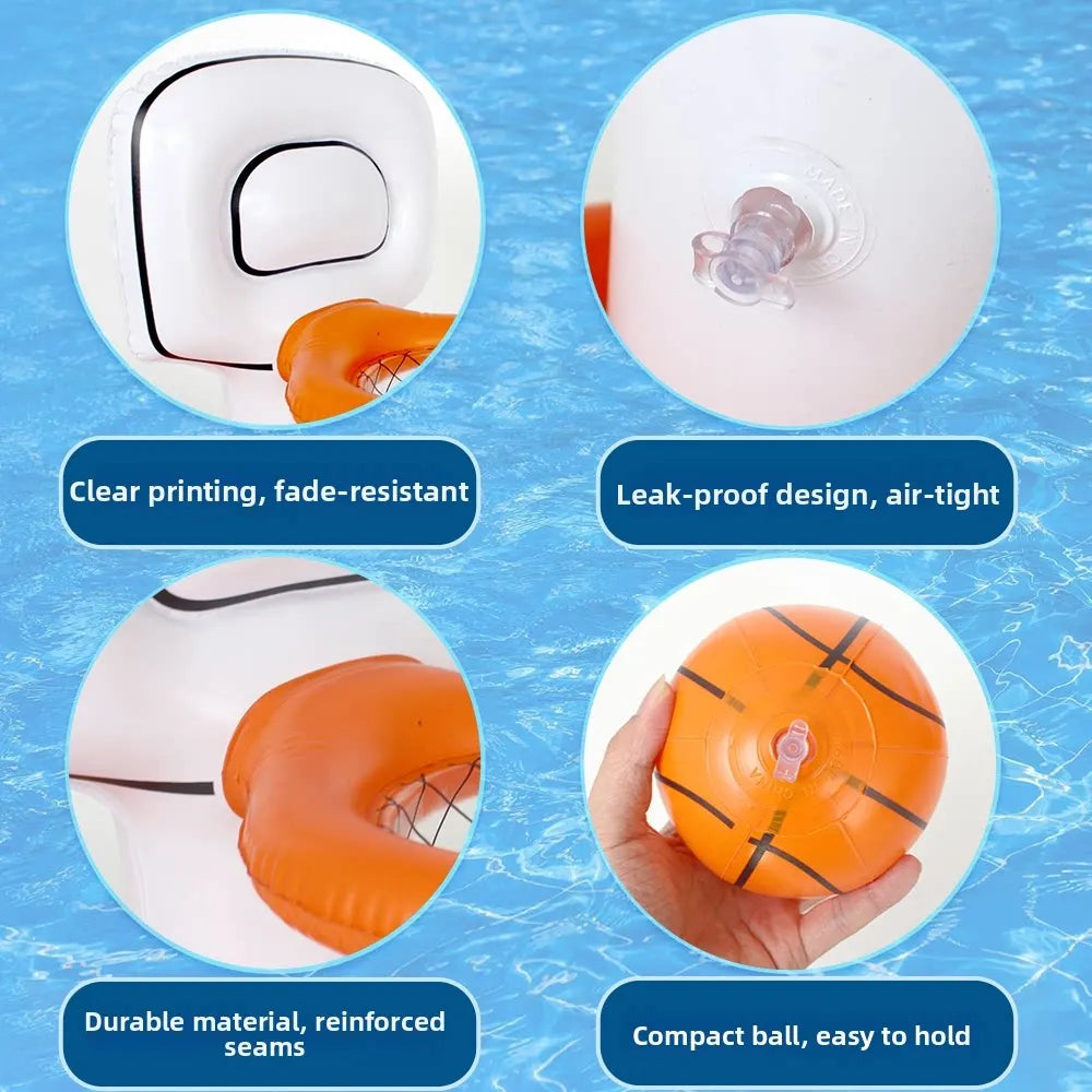 Inflatable Water Basketball Hoop Pool Floating Shooting Game Toy Kids Summer Outdoor Party Play Water Throw Game