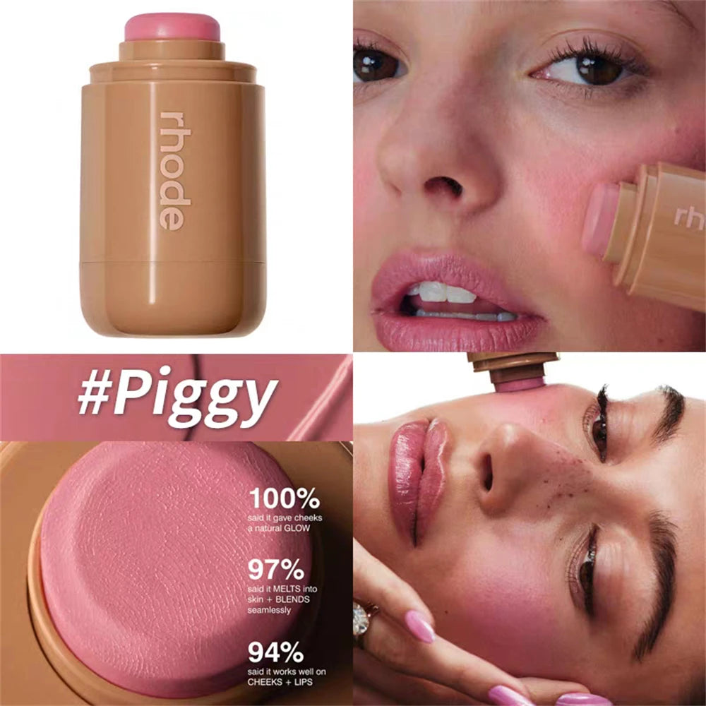 RHODE Skin Balm Jelly Bean Lip Gloss Spicy Marg Juice Box Pocket Blush Stick Non-fading Waterproof Blusher Moisturizing Lipstick