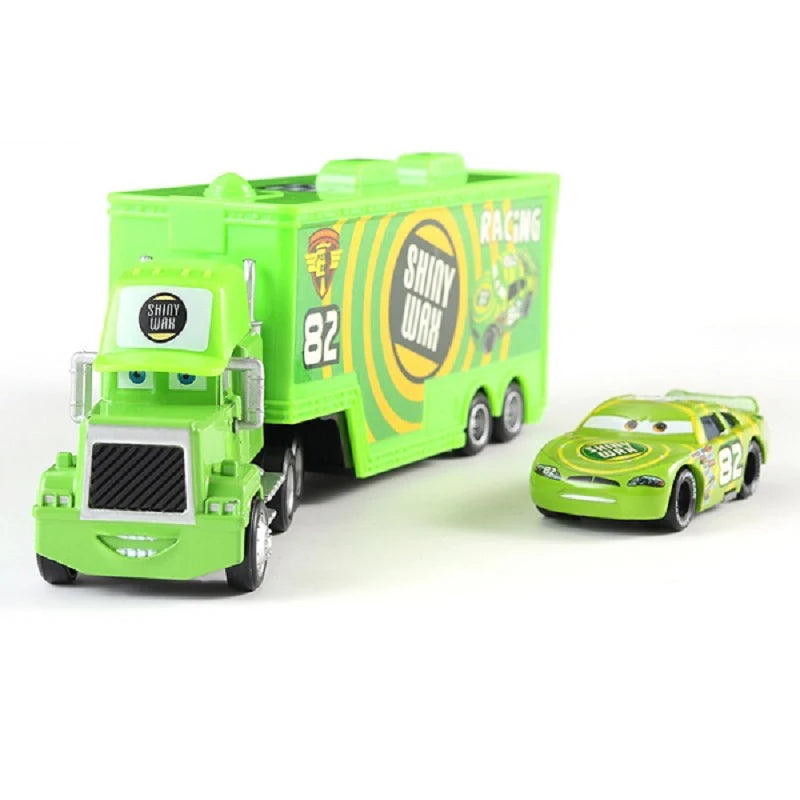 Disney Pixar Cars Number Truck No. 36, 43, 79,82 Lightning McQueen Container Truck Set 1/55 Ratio Die Casting Model Car Toy Gift