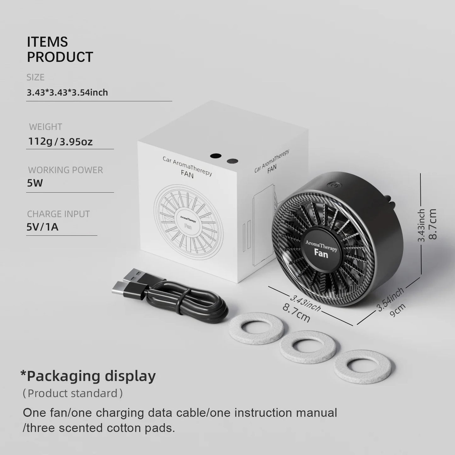 New Magnetic Car Fan Cool Colorful Lighting High Tepy-Cinterface Plug and Play When Connected to the Power Supply on the Vehicle