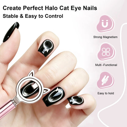 Cat Ear Shape Halo Cat Eye Nail Magnet Strong Ring Magnetic Tool for Glass Bead Side Light Nail Art DIY Magnetic Gel Manicure