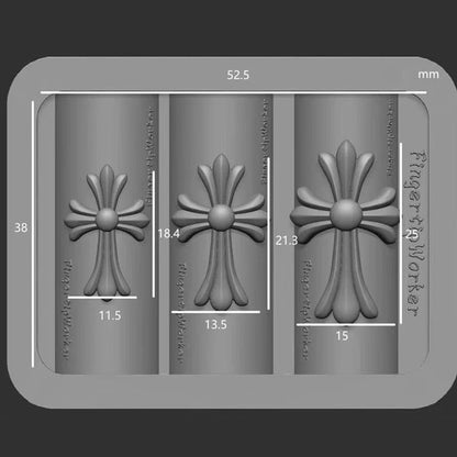 3D Gothic Rivet Nail Art Mold Transparent Silicone DIY Punk Letter Relief Carving Decor 11.5*9cm Manicure Tool Nail Charms Mold