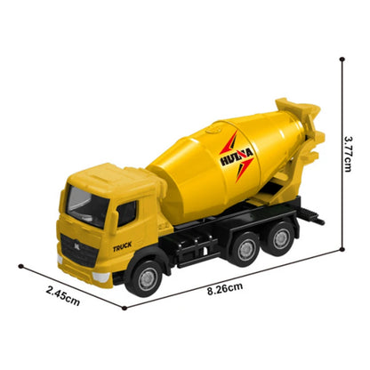 HUINA 1:80 Construction Alloy Diecast Car Model Forklift Roller Dumper Excavator Engineering Agitator Truck Toy Collection Gift