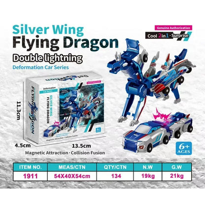 Car God Quick Transformation Toy Dinosaur Flying Dragon Combination Pegasus Unicorn Magnetic Collision Transformation Fun Toy