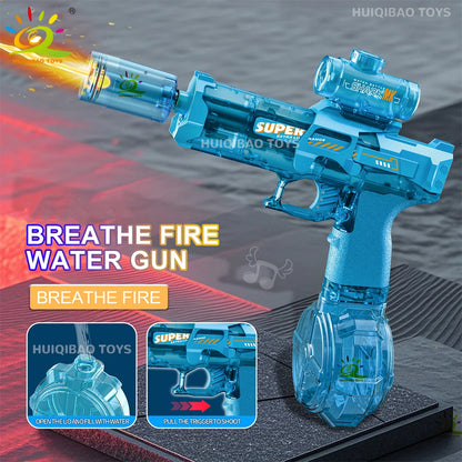 HUIQIBAO Summer Automatic Electric Water Gun Pulse Water Gun Fights Toy Water Outdoor Beach Swimming Pool Toys for Adult