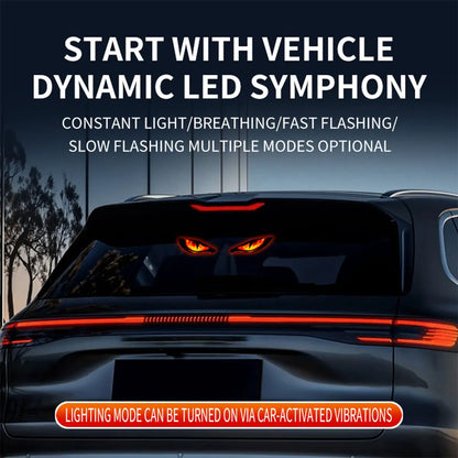 1pc Universal LED Car Demon Eye Light Solar-powered Flashing Warning Light Dynamic Decorative Lamp Safety Vehicle Signal Lights