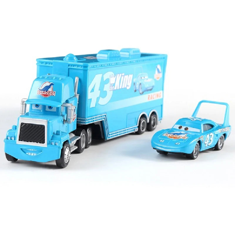 Disney Pixar Cars Number Truck No. 36, 43, 79,82 Lightning McQueen Container Truck Set 1/55 Ratio Die Casting Model Car Toy Gift