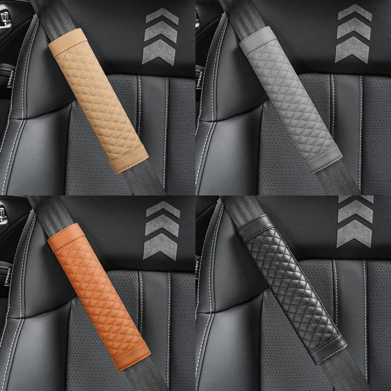 2Pcs Car Safety Seat Belt Cover Universal PU Leather Car Seat Belt Case Protector Shoulder Strap Pads Auto Interior Accessories