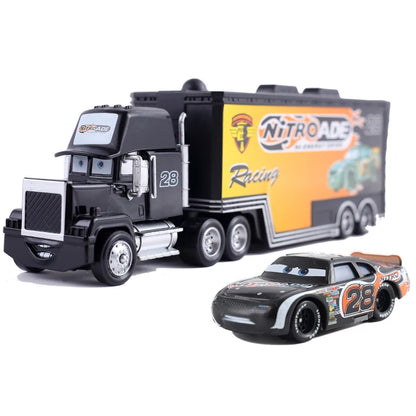 Disney Pixar Cars Number Truck No. 36, 43, 79,82 Lightning McQueen Container Truck Set 1/55 Ratio Die Casting Model Car Toy Gift