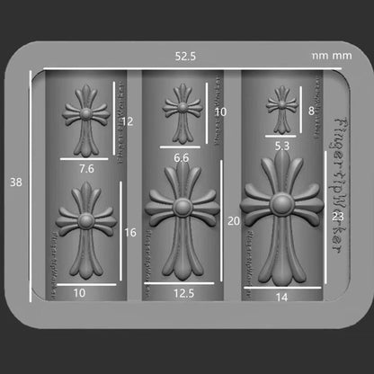 3D Gothic Rivet Nail Art Mold Transparent Silicone DIY Punk Letter Relief Carving Decor 11.5*9cm Manicure Tool Nail Charms Mold