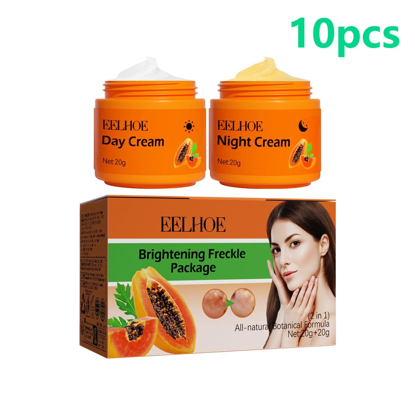 EELHOE Whitening Freckle Cream Anti Pigment Dark Spot Corrector Lighten Skin Brightening Papaya Cream Day and Night Cream 40g