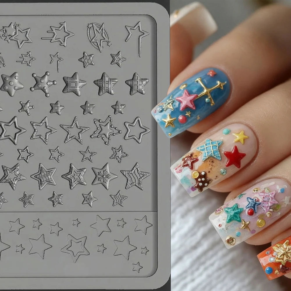 3D Baroque Angel Nail Mold Silicone Nail Art Charms DIY Tool Templates Stamping Plates Manicure Easy DIY Mold for Home Craft