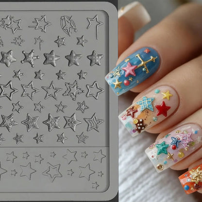 3D Baroque Angel Nail Mold Silicone Nail Art Charms DIY Tool Templates Stamping Plates Manicure Easy DIY Mold for Home Craft