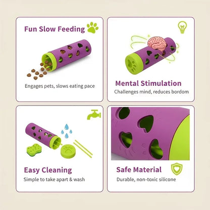 Interactive Detachable Pet Slow Feeder Treat Dispenser | Bite-Resistant Chew Toy for Dogs & Cats, Indoor-Outdoor Use