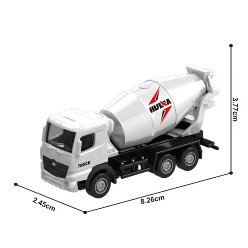 HUINA 1:80 Construction Alloy Diecast Car Model Forklift Roller Dumper Excavator Engineering Agitator Truck Toy Collection Gift