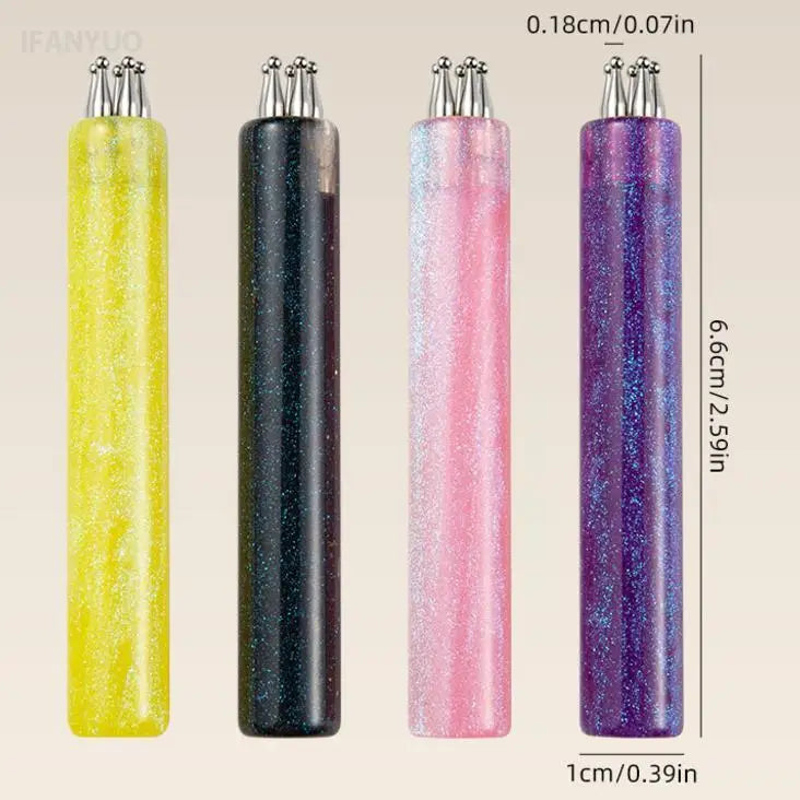 5-Petal Dotting Tool Flower Creator DIY Nail Art 1.8mm Fine Tip Rhinestone Pickers Glitter Handle Manicure Nail Tools Brushes