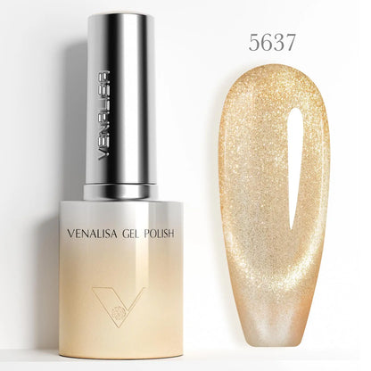 1pc Venalisa 10ml Nail Gel Polish Kit with Soft Texture Round Brush Hema/TPO Free Soak off Sparkle Cat Eye Lacquer Color Palett
