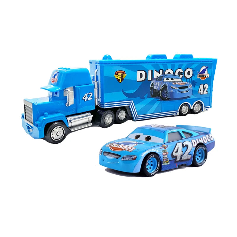 Disney Pixar Cars Number Truck No. 36, 43, 79,82 Lightning McQueen Container Truck Set 1/55 Ratio Die Casting Model Car Toy Gift