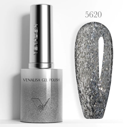 1pc Venalisa 10ml Nail Gel Polish Kit with Soft Texture Round Brush Hema/TPO Free Soak off Sparkle Cat Eye Lacquer Color Palett