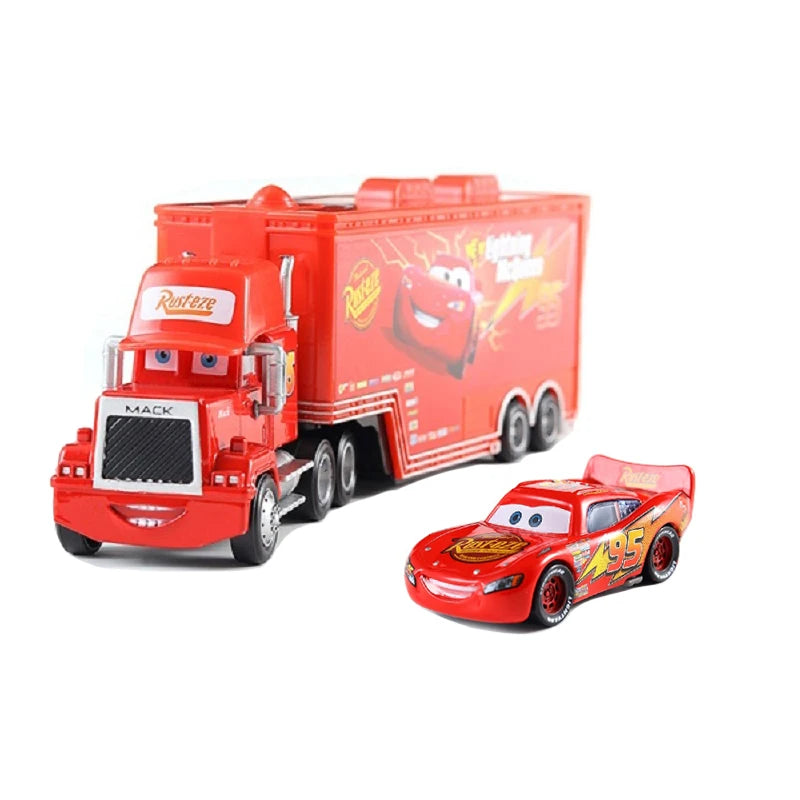 Disney Pixar Cars Number Truck No. 36, 43, 79,82 Lightning McQueen Container Truck Set 1/55 Ratio Die Casting Model Car Toy Gift
