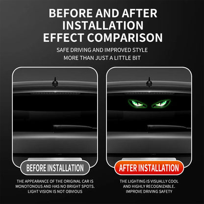 1pc Universal LED Car Demon Eye Light Solar-powered Flashing Warning Light Dynamic Decorative Lamp Safety Vehicle Signal Lights