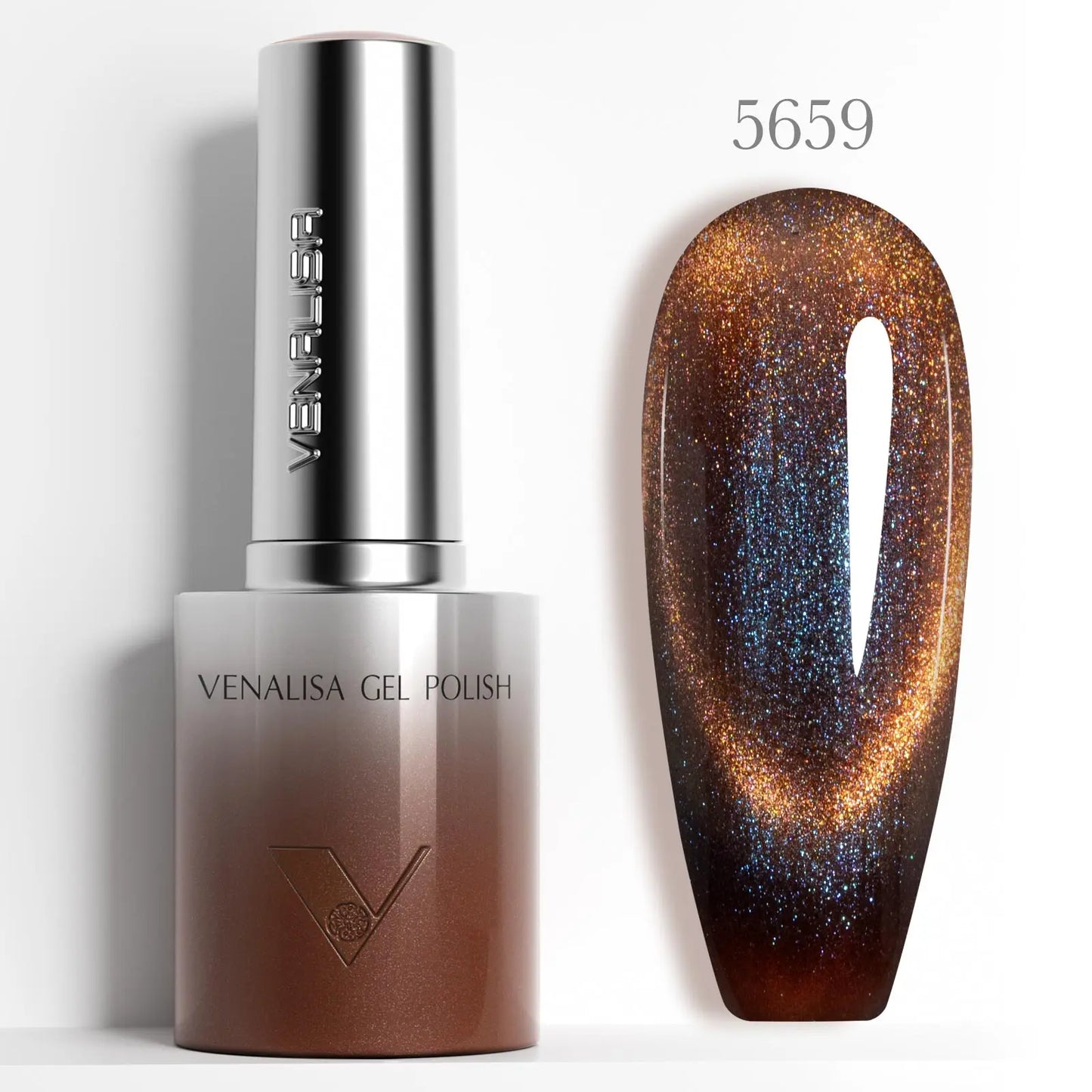 1pc Venalisa 10ml Nail Gel Polish Kit with Soft Texture Round Brush Hema/TPO Free Soak off Sparkle Cat Eye Lacquer Color Palett