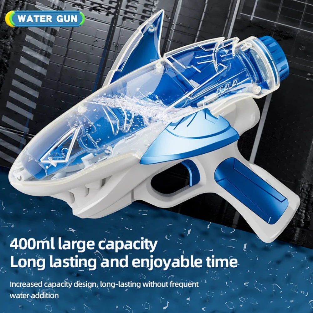 Summer Pool Water Games Toys Automatic Continuous Fire Luminous Water Gun Shark Electric Water Gun Toy for Children Gift