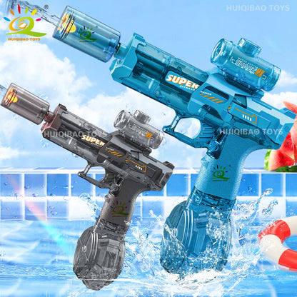 HUIQIBAO Summer Automatic Electric Water Gun Pulse Water Gun Fights Toy Water Outdoor Beach Swimming Pool Toys for Adult