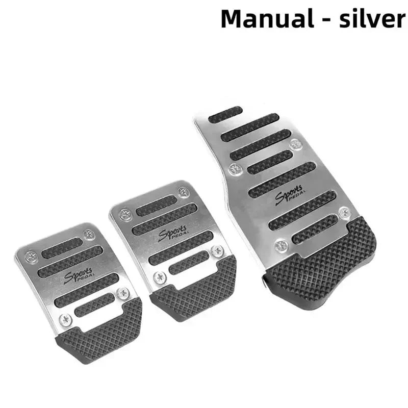 New 2Pcs/3Pcs/set Universal Non-Slip Aluminum Manual Transmission Car Pedal Cover Set Kit Pedali Red/Blue/Silver Car Accessories