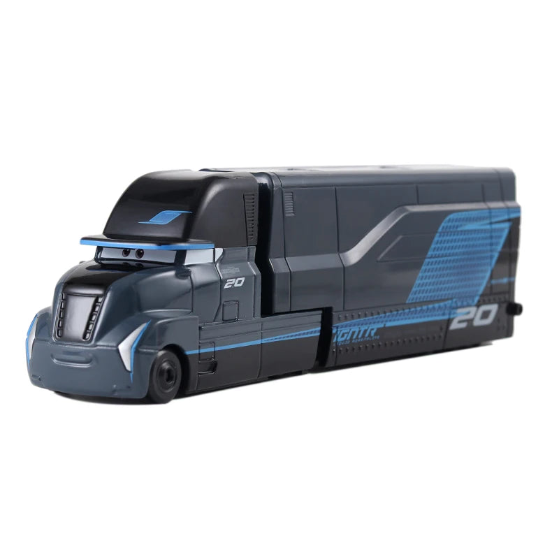 Pixar Cars Truck Anime Figure Sage VanDerSpin Model Car 1/55 Die Casting Container Trucks Racing Toys Children's Birthday Gifts