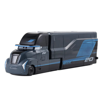 Pixar Cars Truck Anime Figure Sage VanDerSpin Model Car 1/55 Die Casting Container Trucks Racing Toys Children's Birthday Gifts