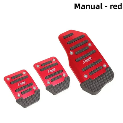 New 2Pcs/3Pcs/set Universal Non-Slip Aluminum Manual Transmission Car Pedal Cover Set Kit Pedali Red/Blue/Silver Car Accessories