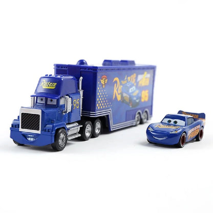 Disney Pixar Cars Number Truck No. 36, 43, 79,82 Lightning McQueen Container Truck Set 1/55 Ratio Die Casting Model Car Toy Gift