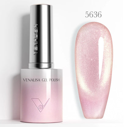 1pc Venalisa 10ml Nail Gel Polish Kit with Soft Texture Round Brush Hema/TPO Free Soak off Sparkle Cat Eye Lacquer Color Palett
