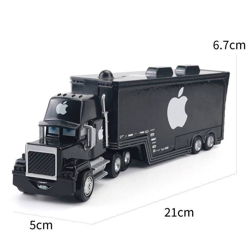 Pixar Cars Truck Anime Figure Sage VanDerSpin Model Car 1/55 Die Casting Container Trucks Racing Toys Children's Birthday Gifts