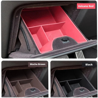 Car Under Driver Storage Box Silicone Driver Storage Box Organizer Tray For BMW X5 G05 2019-2026 Interior Accessories