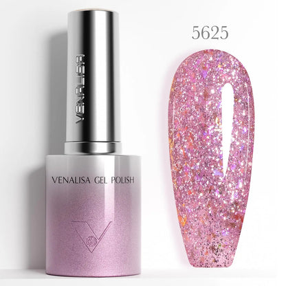 1pc Venalisa 10ml Nail Gel Polish Kit with Soft Texture Round Brush Hema/TPO Free Soak off Sparkle Cat Eye Lacquer Color Palett